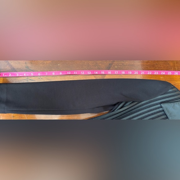 CACHE Black detailed front long jacket with Faux leather trim size 4 - Picture 7 of 7